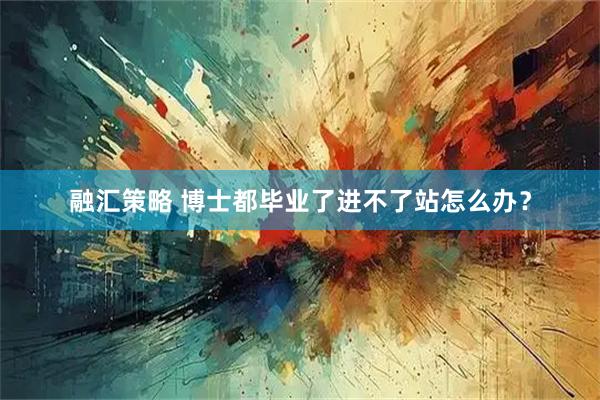 融汇策略 博士都毕业了进不了站怎么办？