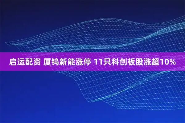 启运配资 厦钨新能涨停 11只科创板股涨超10%